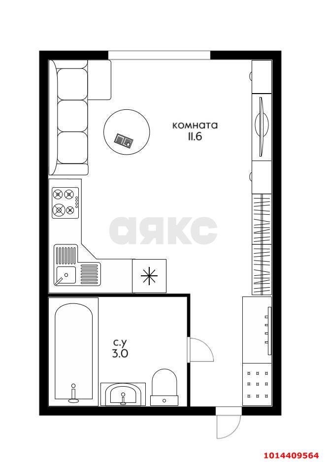 Фото №6: Студия 30 м² - Краснодар, 40 лет Победы, ул. Дербентская, 111