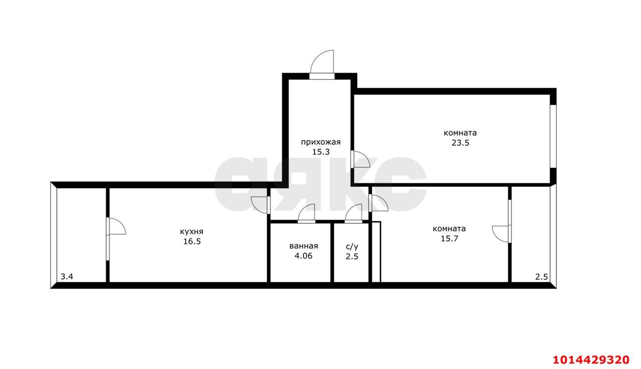 Фото №3: 2-комнатная квартира 88 м² - Краснодар, жилой комплекс Достоевский, ул. Достоевского, 84