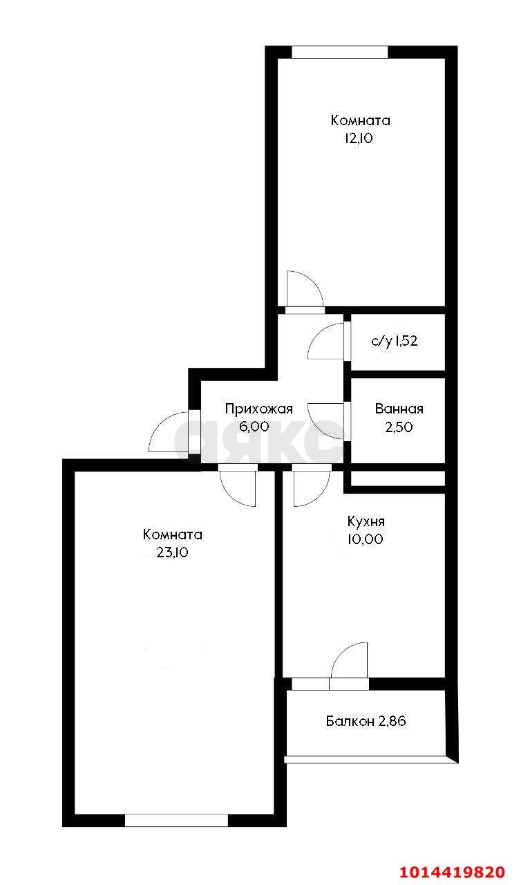 Фото №20: 2-комнатная квартира 54 м² - Новая Адыгея, жилой комплекс Мега-Победа, ул. Береговая, 3к16