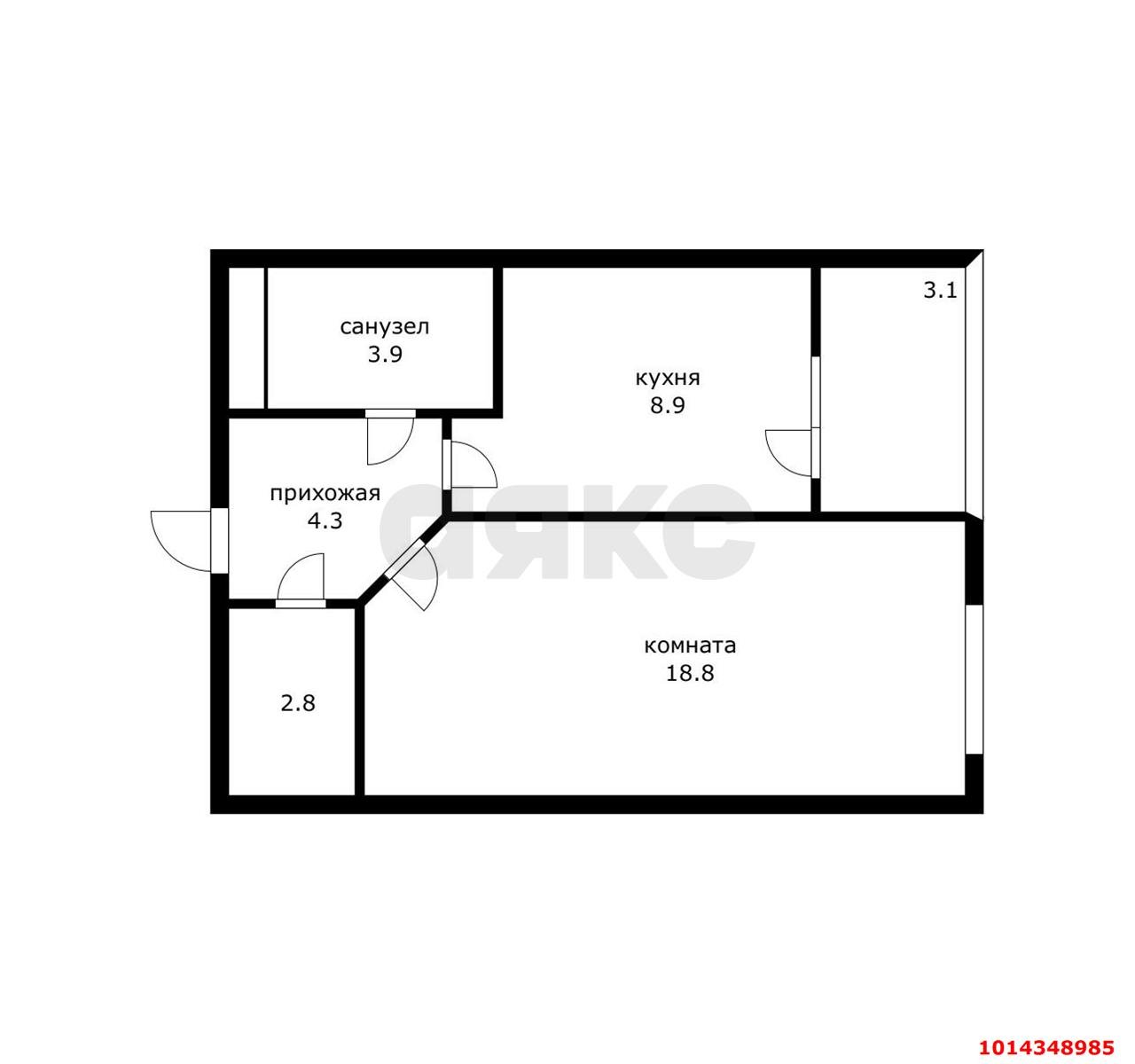 Фото №18: 1-комнатная квартира 38 м² - Краснодар, Солнечный, ул. имени Симиренко, 18
