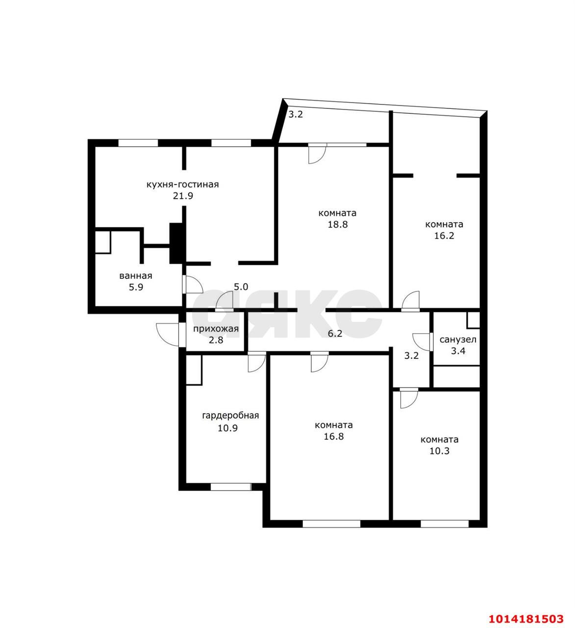 Фото №18: 4-комнатная квартира 124 м² - Краснодар, Школьный, ул. Школьная, 17