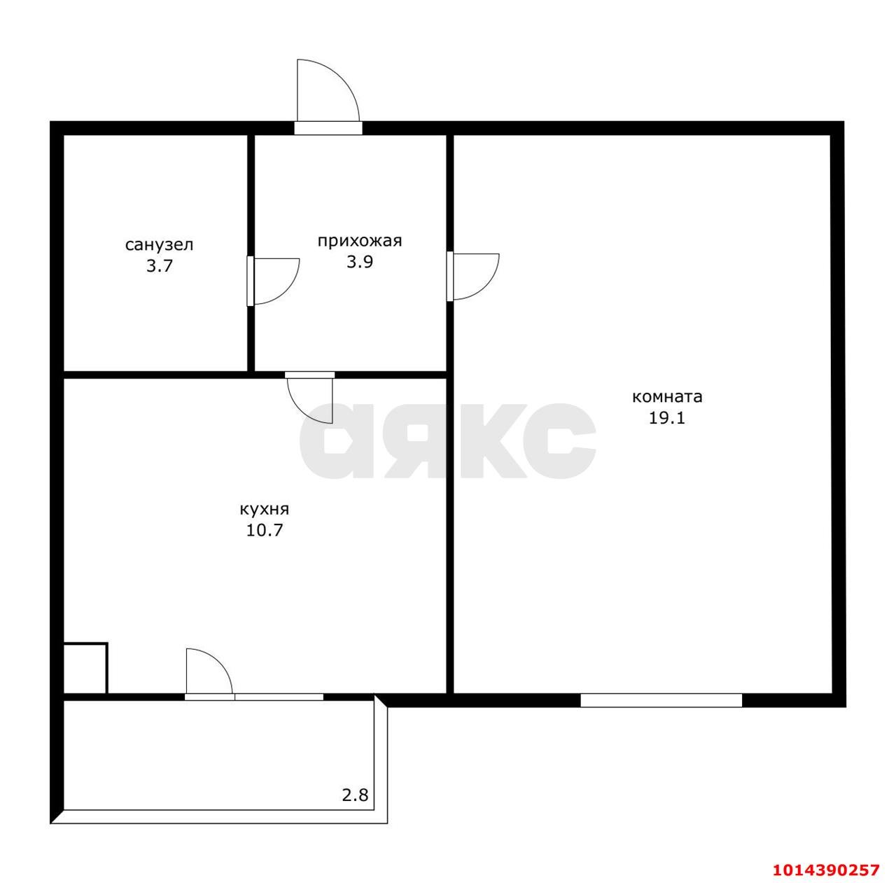 Фото №1: 1-комнатная квартира 37 м² - Адыгейск, ул. Фрунзе, 1