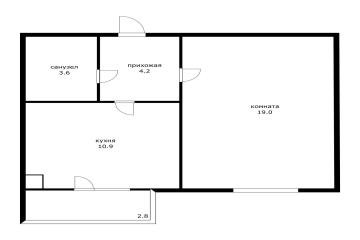 Фото №1: 1-комнатная квартира 37 м² - Адыгейск, ул. Фрунзе, 1