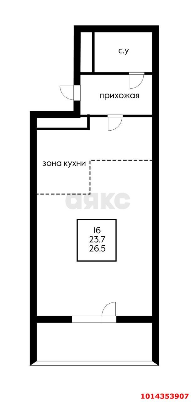 Фото №1: Студия 27 м² - Краснодар, Почтовый, пр-кт имени писателя Знаменского, 25/1