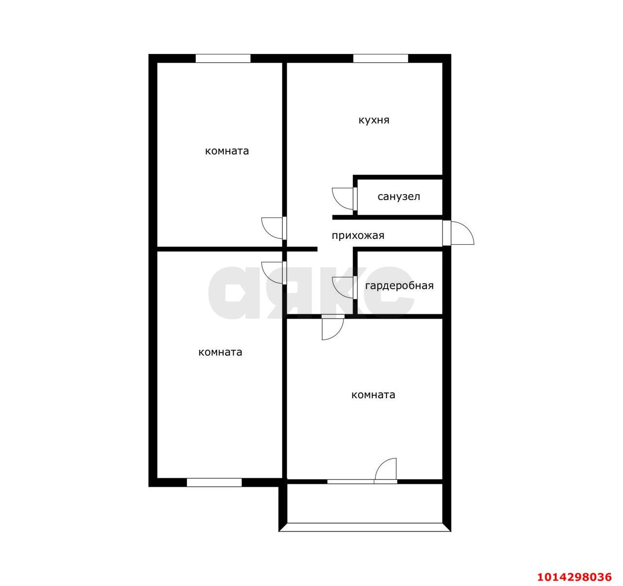 Фото №7: 3-комнатная квартира 59 м² - Краснодар, Центральный внутригородской округ, мкр. Центральный, ул. Братьев Дроздовых, 27