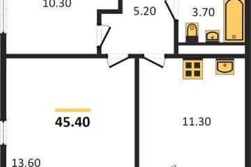 Фото №1: 2-комнатная квартира 45 м² - Краснодар, мкр. жилой комплекс Улыбка, ул. имени Героя Георгия Бочарникова, 2