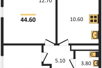 Фото №1: 2-комнатная квартира 44 м² - Краснодар, мкр. Прикубанский внутригородской округ, ул. имени Героя Георгия Бочарникова, 2к1