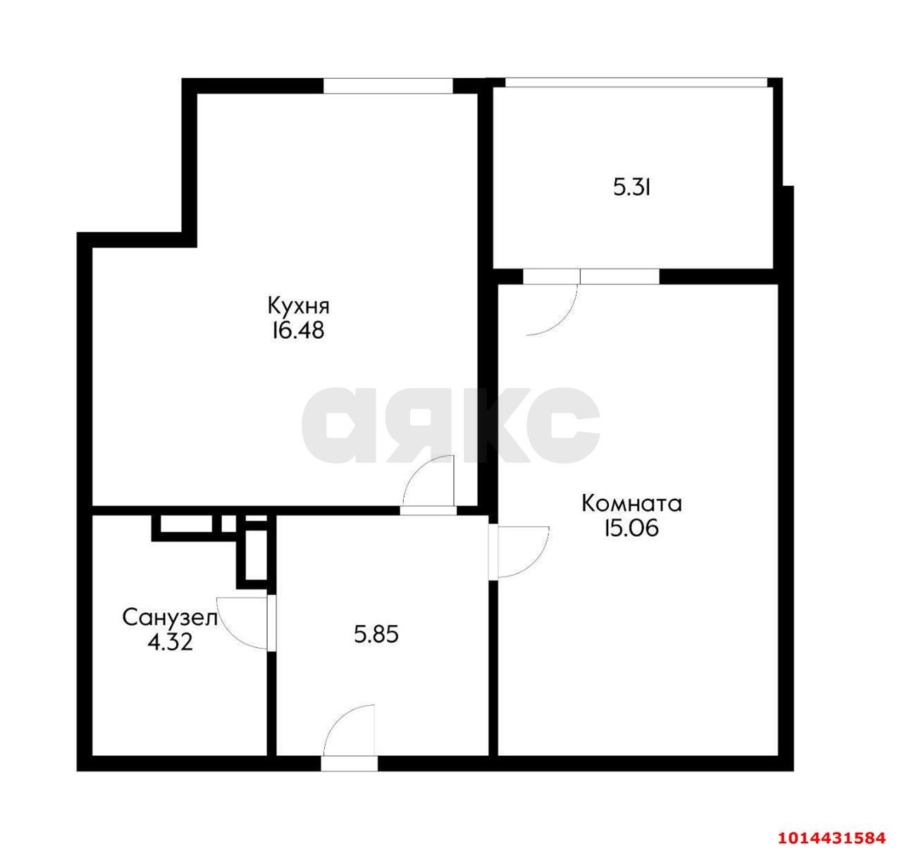 Фото №7: 1-комнатная квартира 45 м² - Краснодар, Любимово, 18