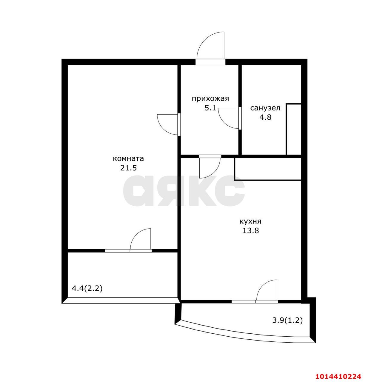 Фото №20: 1-комнатная квартира 50 м² - Краснодар, Солнечный, ул. Казбекская, 1