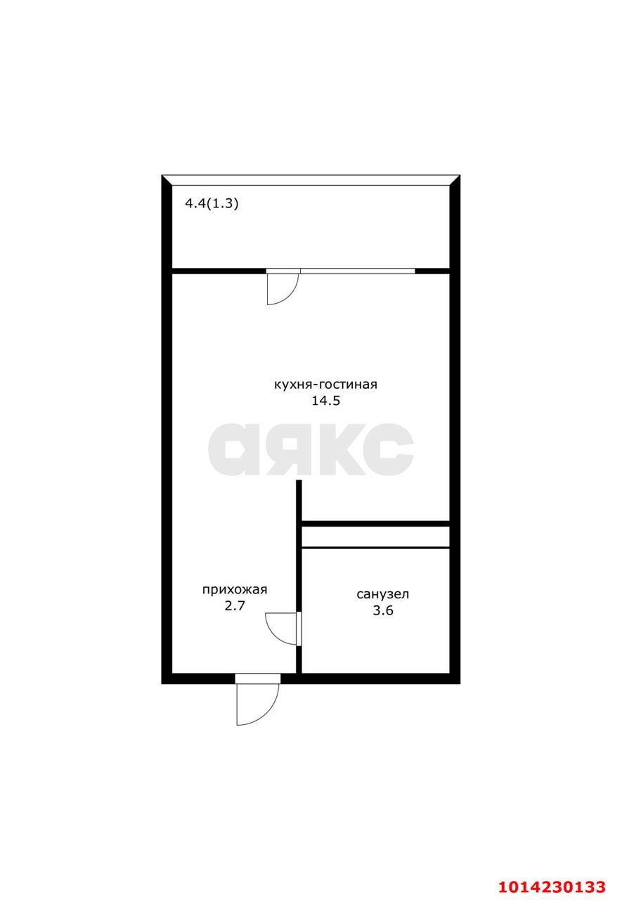 Фото №3: Студия 22 м² - Новороссийск, жилой комплекс Облака 2, ул. Куникова, 47Г