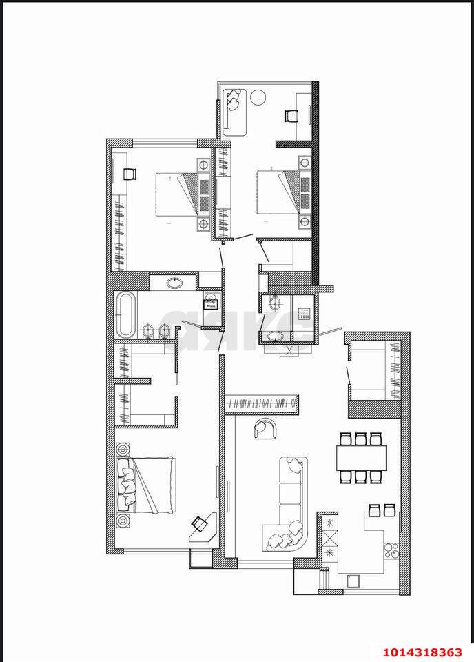 Фото №28: 3-комнатная квартира 138 м² - Краснодар, жилой комплекс Тургенев, ул. Дальняя, 8к1