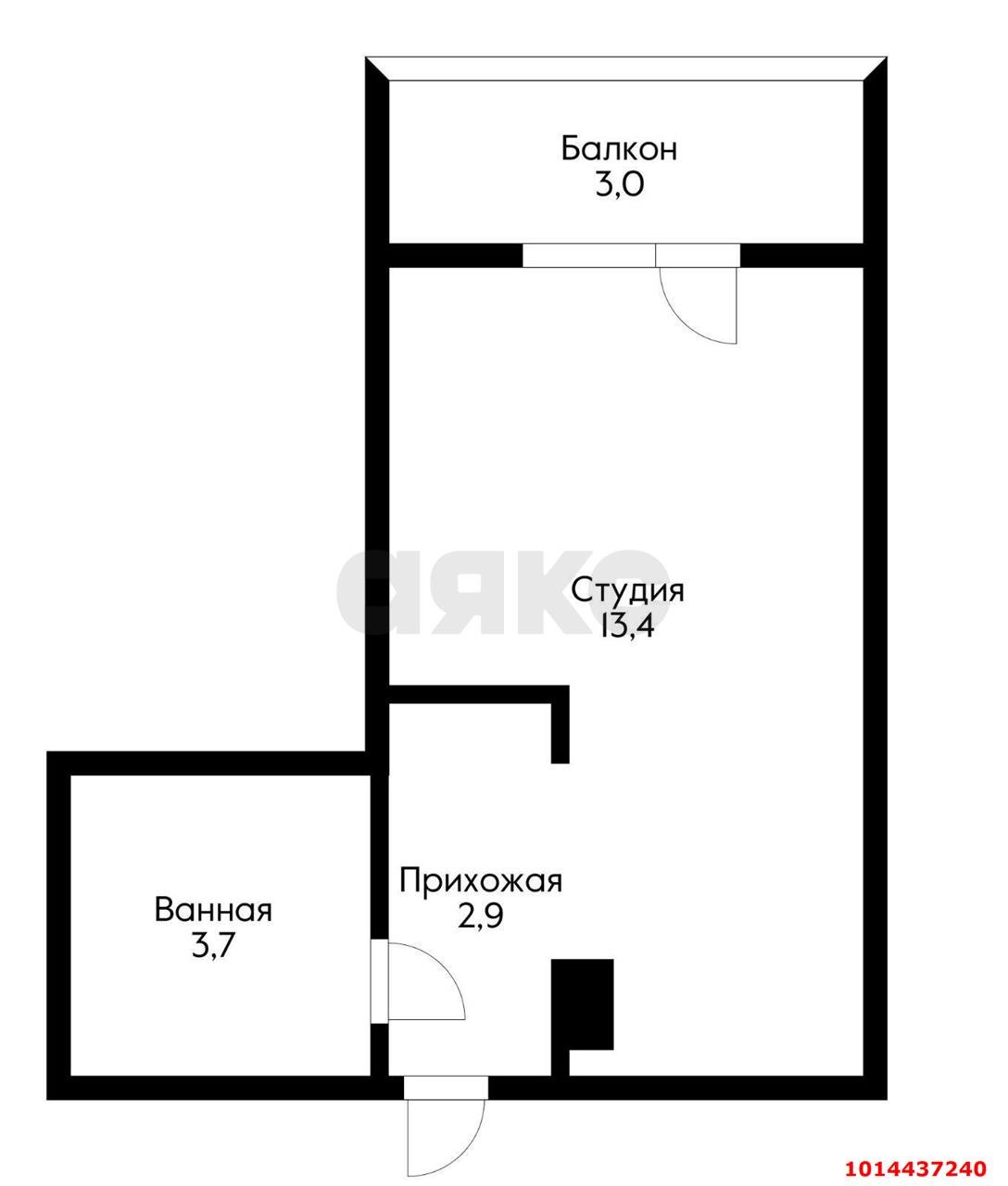 Фото №13: Студия 24 м² - Краснодар, жилой комплекс Самолёт-2, ул. Западный Обход, 57к2