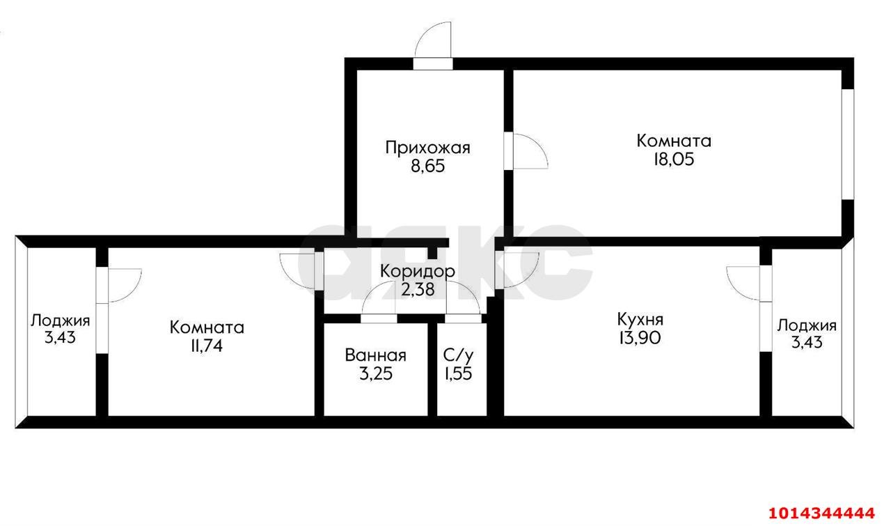 Фото №17: 2-комнатная квартира 67 м² - Краснодар, Восточно-Кругликовский, ул. Героев-Разведчиков, 26