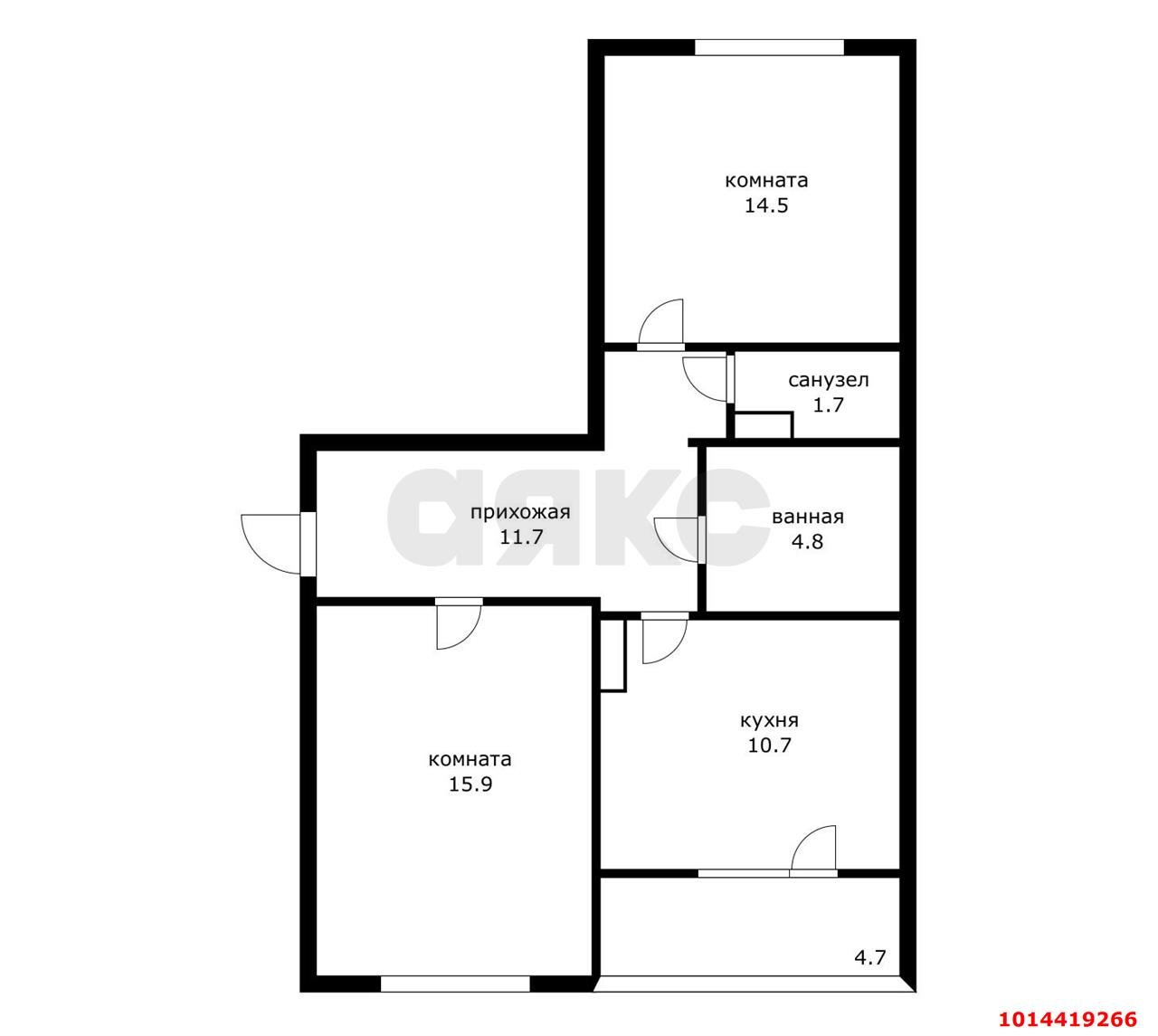 Фото №14: 2-комнатная квартира 59 м² - Краснодар, Краевая Клиническая Больница, ул. Восточно-Кругликовская, 72