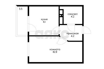 Фото №3: 1-комнатная квартира 36 м² - Новороссийск, мкр. жилой комплекс Клевер, ул. Куникова, 47Ак1