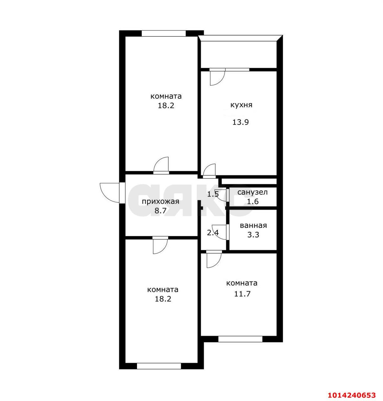 Фото №15: 3-комнатная квартира 83 м² - Краснодар, Прикубанский внутригородской округ, мкр. Московский, ул. имени Николая Семеновича Котлярова, 11