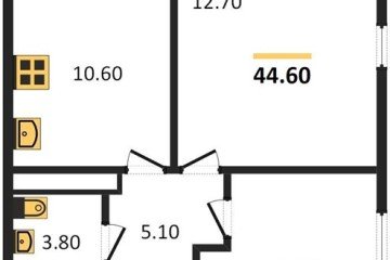 Фото №1: 2-комнатная квартира 44 м² - Краснодар, мкр. Прикубанский внутригородской округ, ул. имени Героя Георгия Бочарникова, 2к1