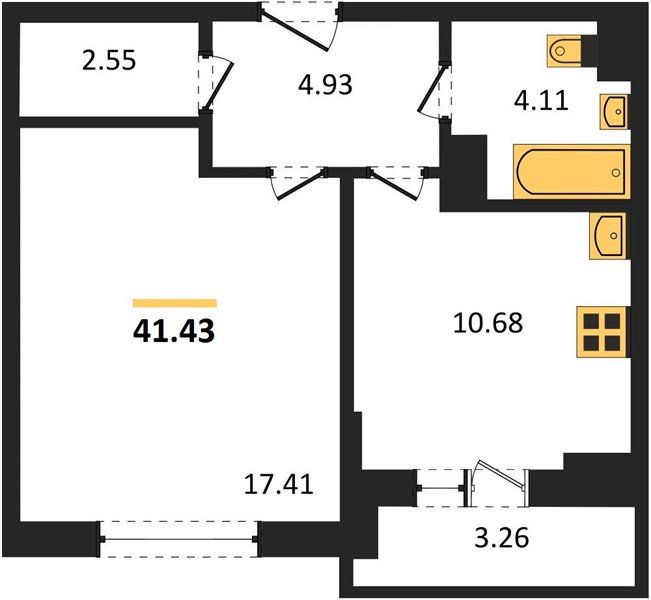 Фото №1: 1-комнатная квартира 41 м² - Краснодар, Плодородный-2, ул. Константиновская, 5лит6