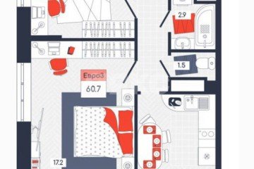 Фото №1: 3-комнатная квартира 60 м² - Тула, мкр. ЖК Авангард, ул. Академика Насоновой, 9А