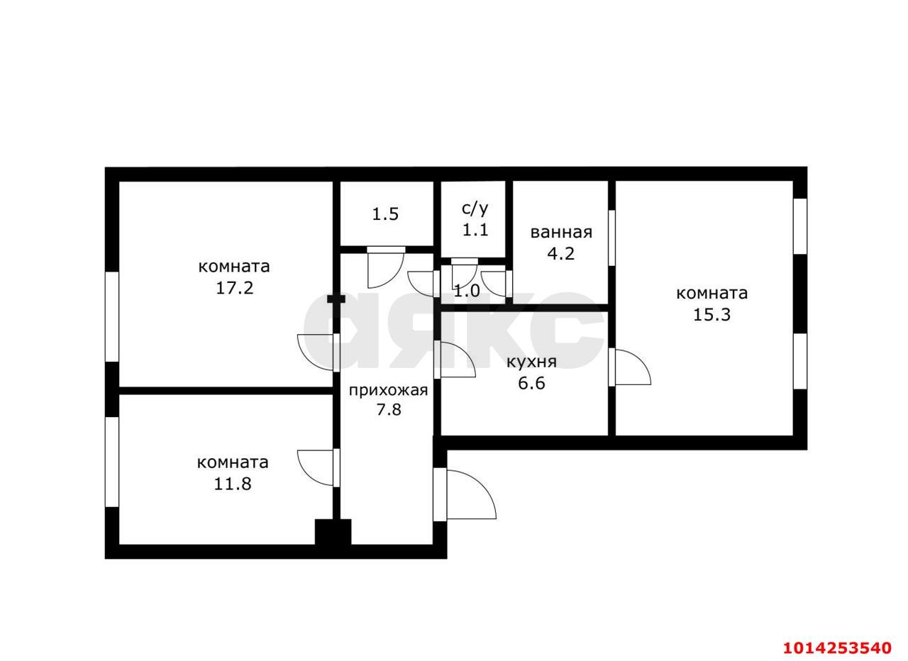 Фото №7: 3-комнатная квартира 66 м² - Краснодар, Центральный внутригородской округ, мкр. Завод Измерительных Приборов, ул. Ростовское шоссе, 10