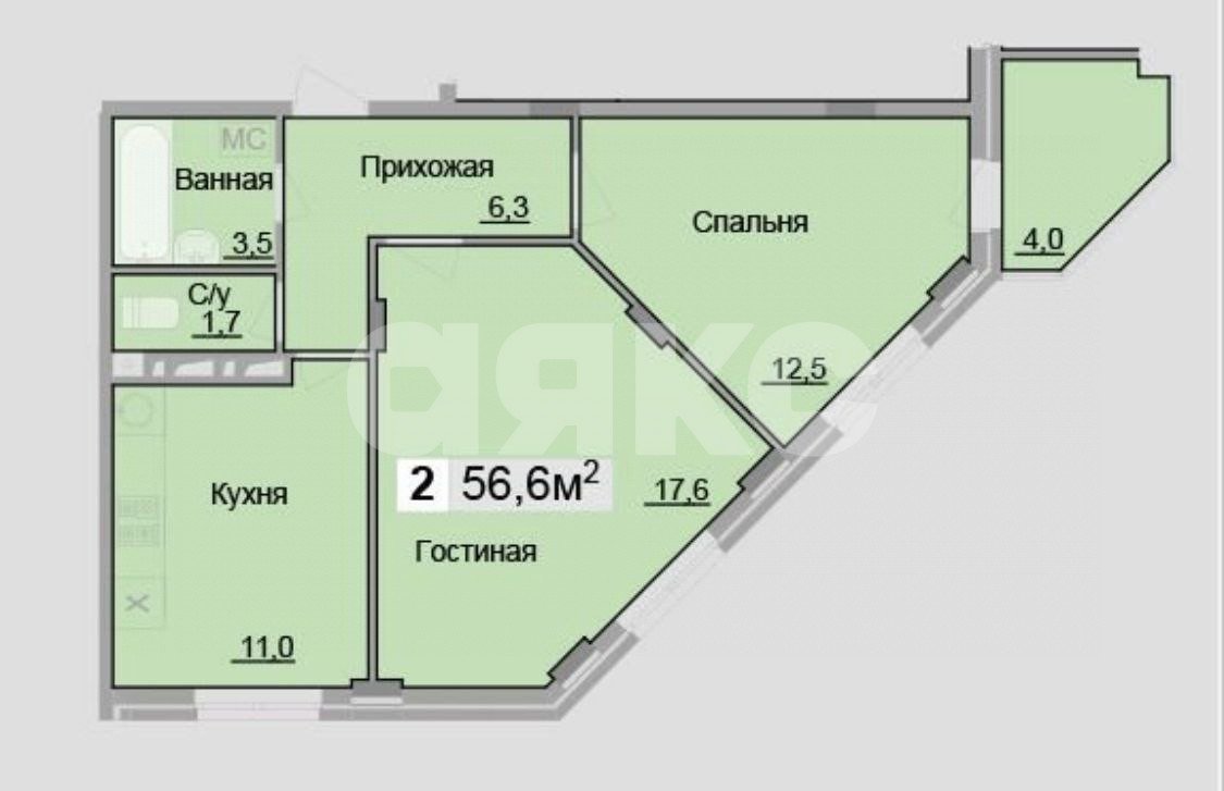 Фото №16: 2-комнатная квартира 56 м² - Харино, жилой комплекс Атмосфера, 3