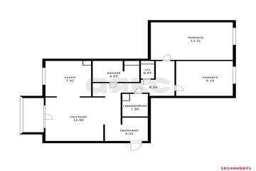 Фото №3: 3-комнатная квартира 68 м² - Краснодар, мкр. Центральный внутригородской округ, ул. Красная, 206