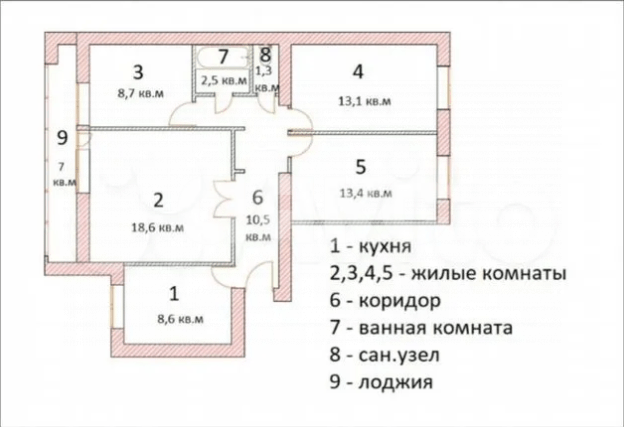 Фото №12: 4-комнатная квартира 76 м² - Тула, Центральный территориальный округ, ул. Староникитская, 105