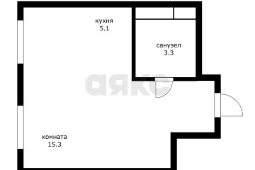 Фото №3: Студия 23 м² - Яблоновский, мкр. ЖК Грин Эппл, 