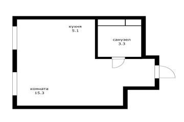 Фото №3: Студия 23 м² - Яблоновский, мкр. ЖК Грин Эппл, 