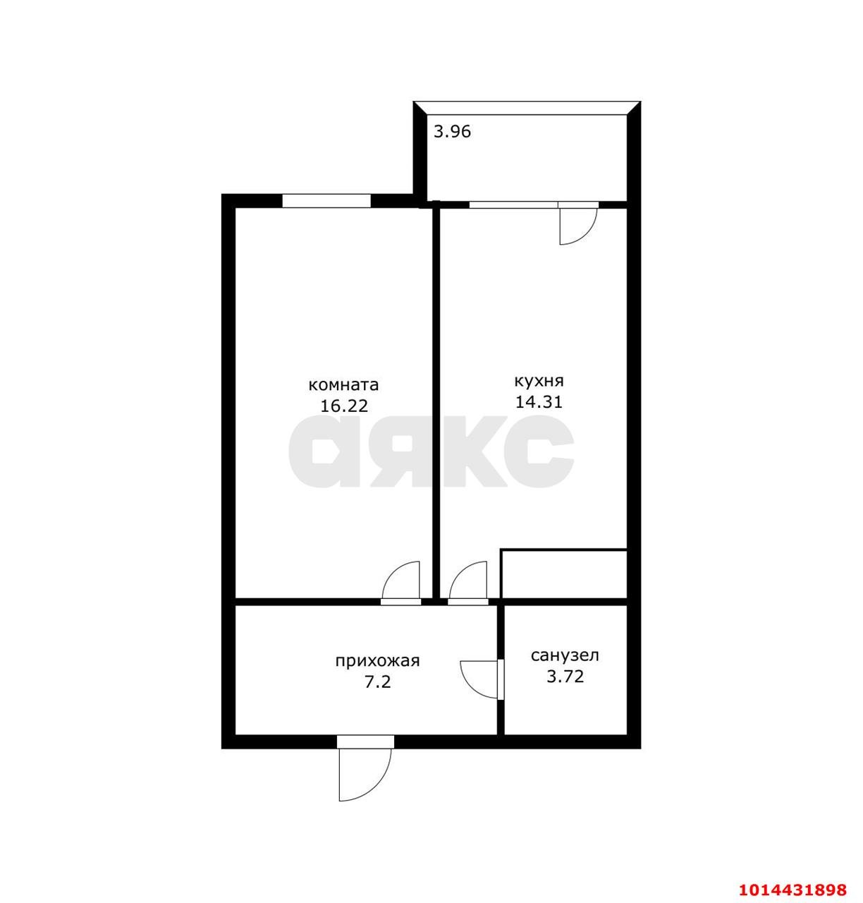 Фото №19: 1-комнатная квартира 44 м² - Краснодар, имени Петра Метальникова, ул. Петра Метальникова, 28