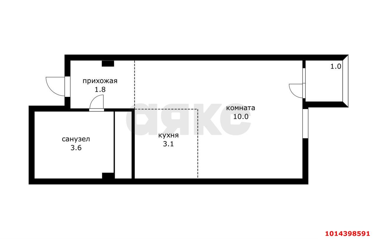 Фото №6: Студия 18 м² - Краснодар, Прикубанский внутригородской округ, ул. Калужская, 21