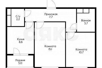 Фото №1: 2-комнатная квартира 50 м² - Развилка, мкр. жилой комплекс Римский, пр-д Римский, 13