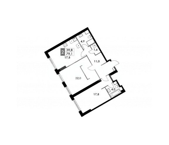 Фото №6: 2-комнатная квартира 80 м² - Москва, ЖК Архитектор, ул. Академика Волгина, 2к1