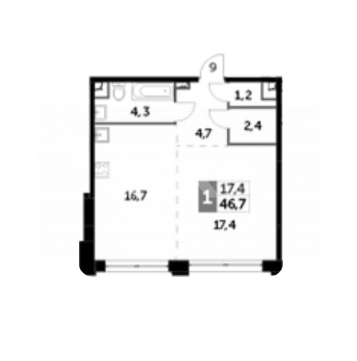 Фото №8: 1-комнатная квартира 46 м² - Москва, жилой комплекс Сидней Сити, ул. Шелепихинская набережная, 40к1