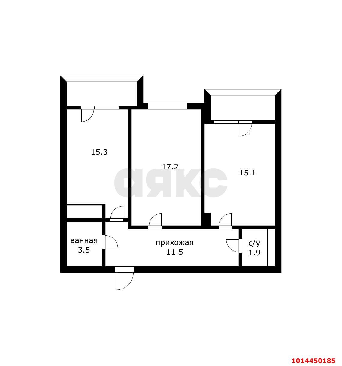 Фото №12: 2-комнатная квартира 73 м² - Краснодар, жилой комплекс Солнечный Парк, ул. имени Симиренко, 37к1