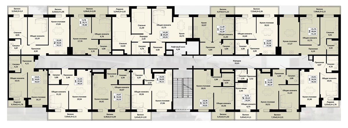 Фото №8: 1-комнатная квартира 39 м² - Южный, мкр. жилой комплекс Южные Соседи