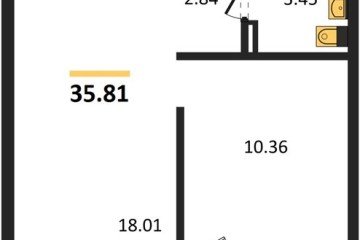 Фото №1: 1-комнатная квартира 39 м² - Южный, мкр. жилой комплекс Южные Соседи, 