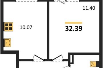 Фото №1: 1-комнатная квартира 36 м² - Южный, мкр. жилой комплекс Южные Соседи, 