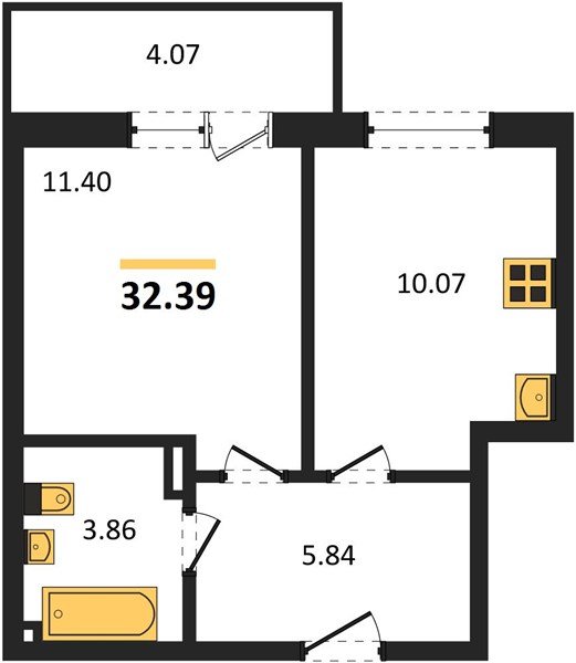 Фото №1: 1-комнатная квартира 35 м² - Южный, жилой комплекс Южные Соседи, 