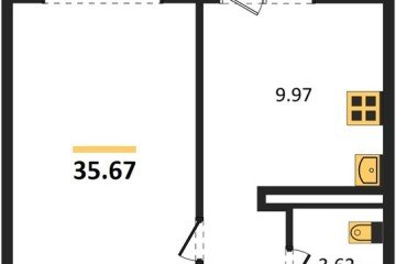 Фото №1: 1-комнатная квартира 35 м² - Тихорецк, мкр. квартал Новый Городок, ул. Краснооктябрьская, 60