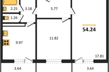 Фото №1: 2-комнатная квартира 54 м² - Тихорецк, мкр. квартал Новый Городок, ул. Краснооктябрьская, 60