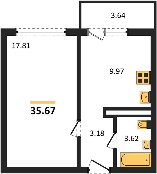 Фото №1: 1-комнатная квартира 35 м² - Тихорецк, квартал Новый Городок, 