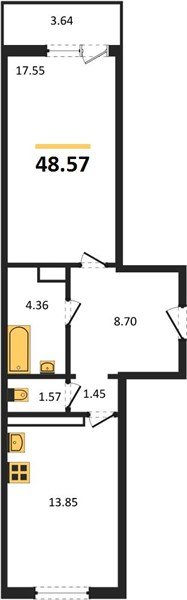 Фото №1: 1-комнатная квартира 48 м² - Тихорецк, квартал Новый Городок, 