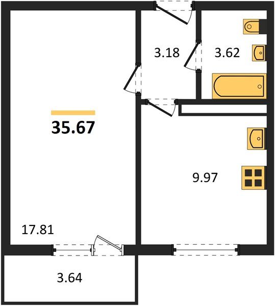 Фото №1: 1-комнатная квартира 35 м² - Тихорецк, квартал Новый Городок, 