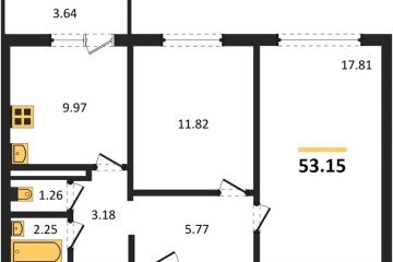 Фото №1: 2-комнатная квартира 53 м² - Тихорецк, мкр. квартал Новый Городок, 