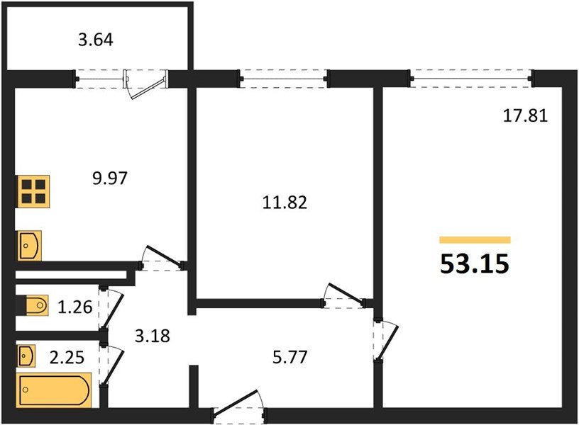 Фото №1: 2-комнатная квартира 53 м² - Тихорецк, квартал Новый Городок, 