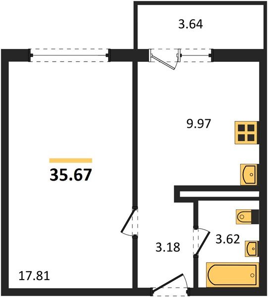 Фото №1: 1-комнатная квартира 35 м² - Тихорецк, квартал Новый Городок, 
