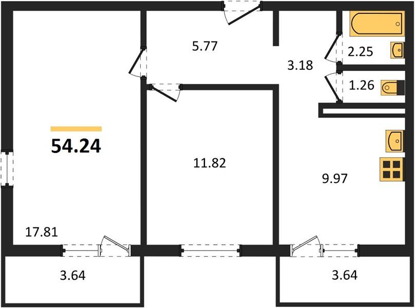 Фото №1: 2-комнатная квартира 54 м² - Тихорецк, квартал Новый Городок, 