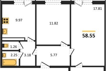Фото №1: 2-комнатная квартира 58 м² - Тихорецк, мкр. квартал Новый Городок, 