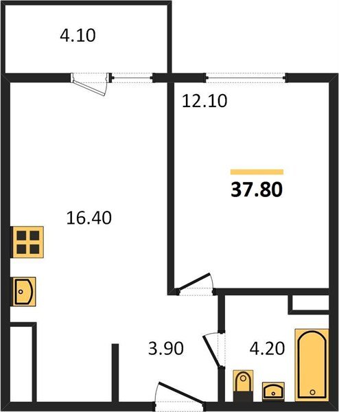 Фото №1: 1-комнатная квартира 37 м² - Краснодар, жилой комплекс Улыбка, мкр. Прикубанский внутригородской округ, ул. имени Героя Георгия Бочарникова, 2к1